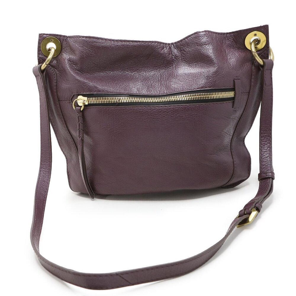 OrYany Leather Shoulder Bag Purple Hobo Slouchy Boho Purse Brass Hardware - Picture 5 of 16